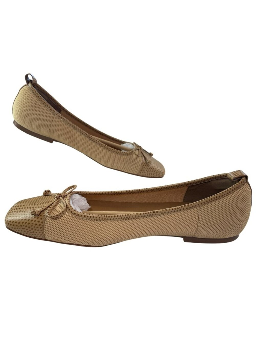 Eric Javits Parris Flats Peanut Perforated Leather Slip-On Shoes Sz 9.5 $245 NWT - Picture 2 of 11
